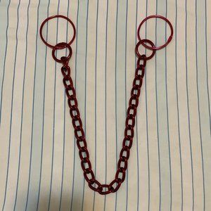 Red Metallic Oversized Big Large O Ring Wallet Pants Chain Hardware Streetwear